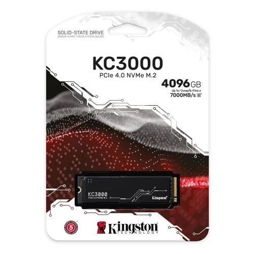 Твердотельный накопитель SSD 4Tb, Kingston KC3000, PCI-E 4.0 x4, M.2 (SKC3000D/4096G) 7186920 фото