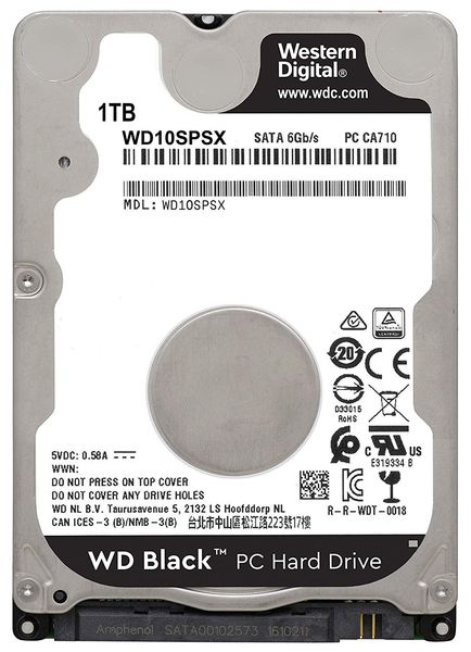 Жесткий диск 2.5" 1Tb Western Digital Black, SATA3, 64Mb, 7200 rpm (WD10SPSX) 5694780 фото