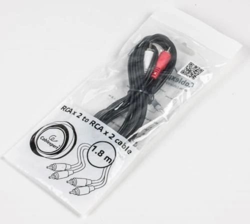 Кабель-перехідник звуковий, 2xRCA (M) - 2xRCA (M), 1.8 м, Black, Cablexpert (CCA-2R2R-6) 6553860 фото