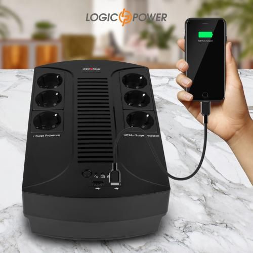 Джерело безперебійного живлення LogicPower 650VA-6PS 455 Вт (650VA-6PS) 5680800 фото