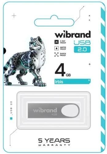 Флеш накопитель USB 4Gb Wibrand Irbis, Silver, USB 2.0 (WI2.0/IR4U3S) 8598210 фото