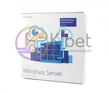 Microsoft Windows Server 2016 Standard, SKU P73-07113, 64-Bit, Full Retail, 10 C 4978170 фото