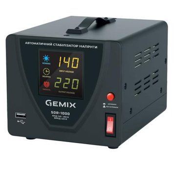 Стабилизатор Gemix SDR-1000 1000VA (700 Вт), вход. напряжение 140-260В, исх напряжение 220В 7855860 фото