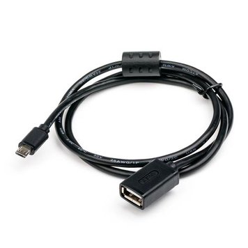 Кабель USB 2.0 - 0.8м AF/Micro 5P OTG ATcom, подовжувач, чорний 2883120 фото