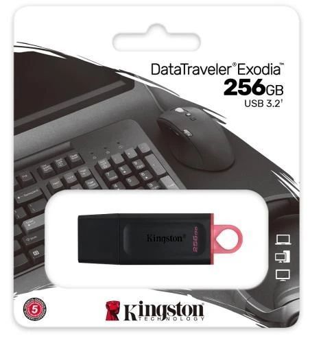 Флеш накопитель USB 256Gb Kingston DataTraveler Exodia, Black/Pink, USB 3.2 Gen 1 (DTX/256GB) 6421170 фото