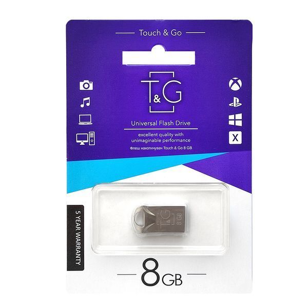 Флеш накопитель USB 8Gb T&G Metal TG106, Silver, USB 2.0 (TG106-8G) 8737500 фото