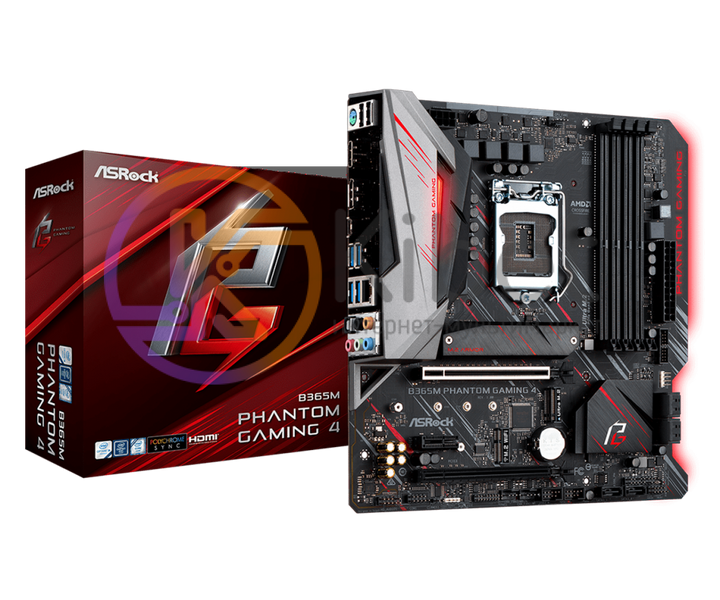 Материнская плата 1151 (B365) AsRock B365M Phantom Gaming 4, B365, 4xDDR4, Cross 5593020 фото