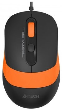 Мышь A4Tech Fstyler FM10S 1600dpi Black+Orange, USB, бесшумная 6040920 фото