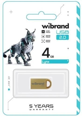 Флеш накопитель USB 4Gb Wibrand Lynx, Gold, USB 2.0 (WI2.0/LY4M2G) 8598240 фото