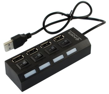 Концентратор USB 2.0 Siyoteam SY-H004 USB 2.0 4 USB ports з індивідуальними вимикачами (H-004) 5676510 фото