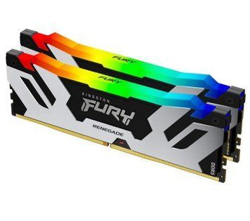 Пам'ять 24Gb x 2 (48Gb Kit) DDR5, 6400 MHz, Kingston Fury Renegade RGB, Black/Silver (KF564C32RSAK2-48) 8274090 фото