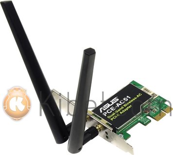 Сетевая карта PCI-E Asus PCE-AC51 Wi-Fi 802.11a b g n 300Mb, 2 съемные антенны 4313790 фото