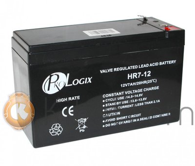Батарея для ИБП 12В 7Ач PrologiX HR7-12 ШxДxВ 150x64x98 AGM High Rate Type 4370760 фото