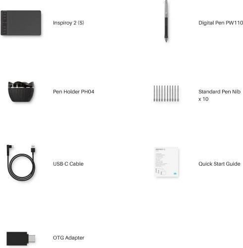 Планшет Huion Inspiroy 2S (H641P), Black 8259000 фото