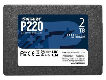 Твердотельный накопитель SSD 2Tb, Patriot P220, SATA3, 2.5" (P220S2TB25) 7936560 фото