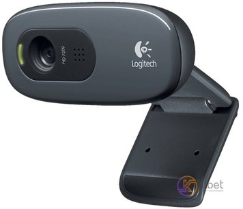Веб-камера Logitech C270 HD, Black, 1280x720/30 fps, мікрофон з функцією приглушення шуму, постійний фокус, універсальне кріплення, USB, 1.5 м (960-001063) 3974700 фото