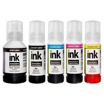 Комплект чернил ColorWay Epson L7160/L7180, BKP/BK/C/M/Y, 1x140, 4x70 мл (CW-EP716/EW716SET01) 5231820 фото