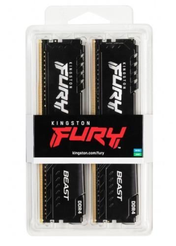 Память 32Gb x 2 (64Gb Kit) DDR4, 3600 MHz, Kingston Fury Beast RGB, Black (KF436C18BBAK2/64) 6854460 фото
