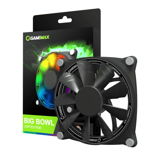 Вентилятор 120 мм, GameMax Big Bowl, 120х120х25 мм, ARGB підсвічування (GMX-12-RBB) 6397620 фото