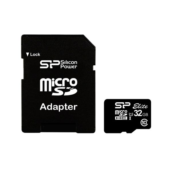 Карта пам'яті microSDHC, 32Gb, Silicon Power Elite, SD адаптер (SP032GBSTHBU1V10SP) 3460860 фото