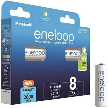 Акумулятор AA, 2000 mAh, Panasonic Eneloop plastic free pack, 8 шт, 1.2V, Blister (BK-3MCDE/8BE) 8052210 фото