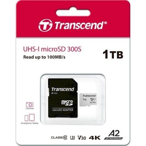 Карта пам'яті microSDXC, 1Tb, Transcend USD300S, SD адаптер (TS1TUSD300S-A) 9382230 фото