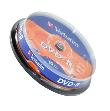 Диск DVD-R 10 Verbatim, 4.7Gb, 16x, Matt Silver, Cake Box (43523) 3493530 фото