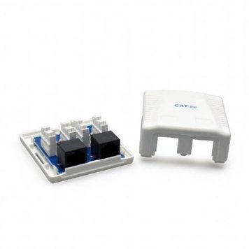 Розетка RJ45 (мережева), 2-портова UTP, біла, 6E категорія, Cablexpert (NCAC-2U6-01) 6560190 фото