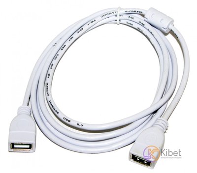 Кабель USB 2.0 - 1.8м AF AF Atcom феррит фильтр белый 4040430 фото