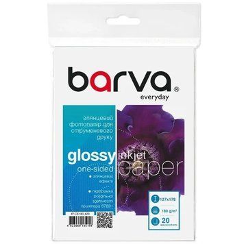 Фотобумага Barva, глянцевая, 13x18, 180 г/м&sup2;, 20 л, серия "Everyday" (IP-CE180-429) 9620160 фото