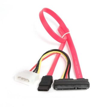 Кабель SATA суміщений з живленням, Red, 35/13.5 см, Cablexpert, живлення Molex (CC-SATA-C1) 6226050 фото