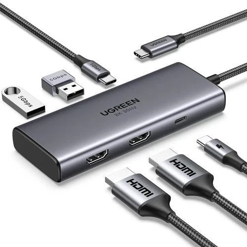 Хаб USB Ugreen CM498, Grey (15852) 9681660 фото