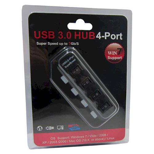Концентратор USB 2.0 Lapara LA-USB305 black 4 порти USB 3.0 5493870 фото