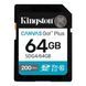 Карта пам'яті SDXC, 64Gb, Kingston Canvas Go! Plus (SDG4/64GB) 9198540 фото 1