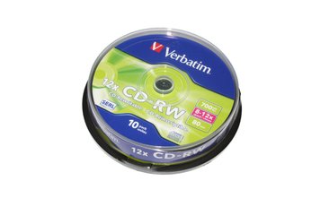 Диск CD-RW 10 Verbatim, 700Mb, 12x, Cake Box (43480) 3770370 фото