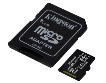 Карта пам'яті microSDXC, 64Gb, Kingston Canvas Select Plus, SD адаптер (SDCS2/64GB) 5511210 фото