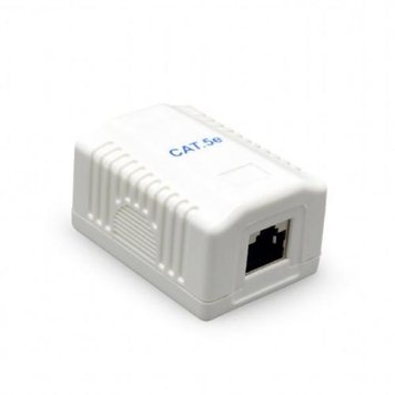 Розетка RJ45 (мережна), 1-портова UTP, біла, 5E категорія, Cablexpert (NCAC-1U5E-01) 6560250 фото