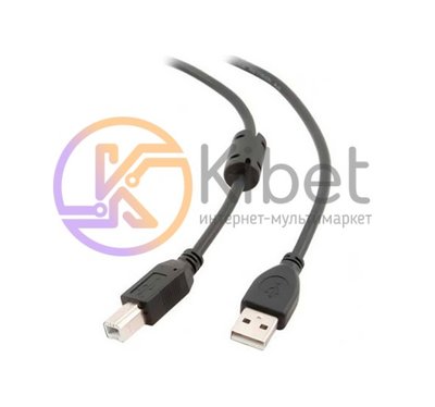 Кабель USB - USB BM 3 м Maxxter Black, двойное экранирование (UF-AMBM-10) 4858080 фото