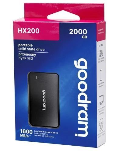 Внешний накопитель SSD, 2Tb, Goodram HX200, Black (SSDPR-HX200-2K0) 8815590 фото