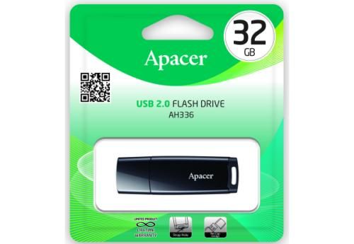 Флеш накопичувач USB 32Gb Apacer AH336, Black, USB 2.0 (AP32GAH336B-1) 4995780 фото