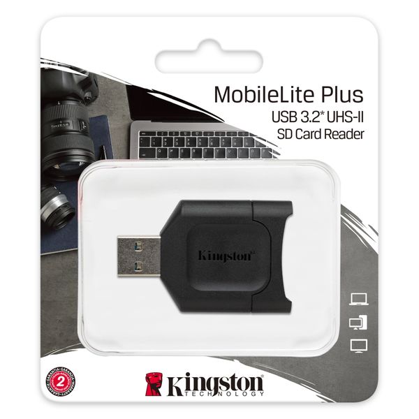 Картридер внешний Kingston MobileLite Plus, Black, USB 3.2, для SD (MLP) 5940480 фото
