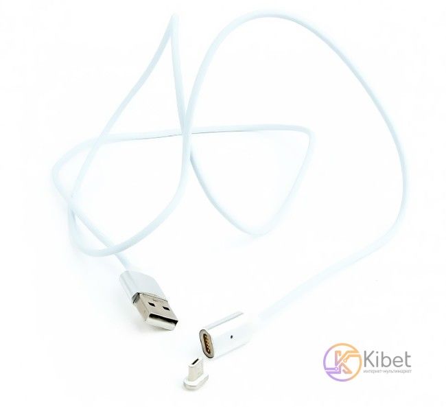 Кабель USB - micro USB 1 м Cablexpert White, з магнітним змінним роз'ємом (CC-USB2-AMMUMM-1M) 4923870 фото