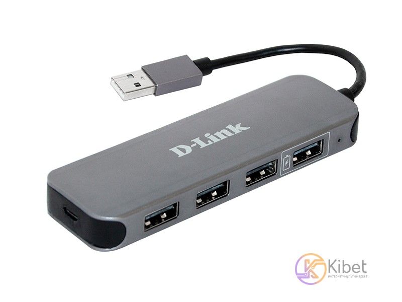 USB 2.0 концентратор D-Link DUB-H4, Black, 4 порти, до 480 Мбіт/с 5007360 фото