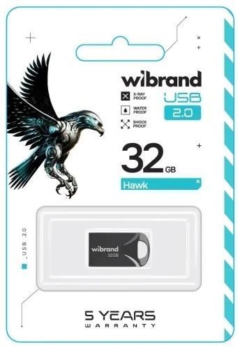 Флеш накопичувач USB 32Gb Wibrand Hawk, Black, USB 2.0 (WI2.0/HA32M1B) 8602410 фото