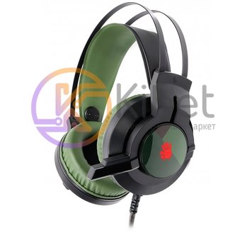 Наушники A4Tech J437 Bloody, Army Green, USB, игровые с микрофоном, поддержка зв 4852380 фото