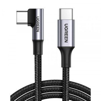 Кабель Type-C - Type-C, 2 м, Black, Ugreen US334, 100 Вт, 5A, кутовий роз'єм (70645) 9782040 фото