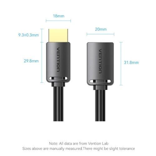 Кабель HDMI (M) - HDMI (F), 5 м, Black, Vention, V2.0 (AHCBJ) 9206760 фото