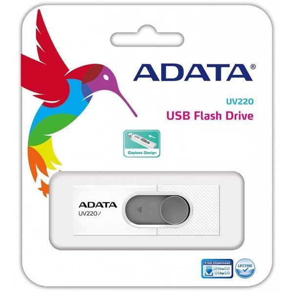 Флеш накопичувач USB 32Gb ADATA UV220, White/Grey, USB 2.0 (AUV220-32G-RWHGY) 8323680 фото