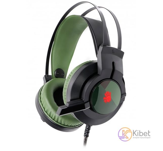 Навушники A4Tech J437 Bloody, Army Green, USB, ігрові з мікрофоном, підтримка звуку 7.1, неонове підсвічування 7 кольорів 4852380 фото