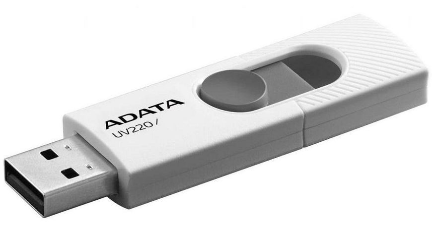 Флеш накопичувач USB 32Gb ADATA UV220, White/Grey, USB 2.0 (AUV220-32G-RWHGY) 8323680 фото